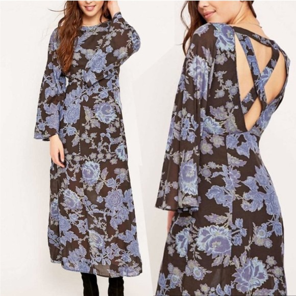 Free People Dresses & Skirts - Free People Melrose Floral Maxi Dress | Open Back | Boho Romantic